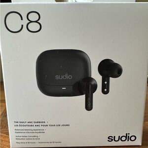 Studio C8 Black True Wireless Earbuds with Charging Case